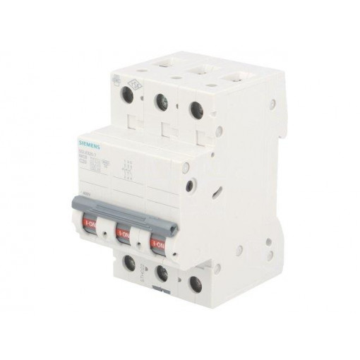 5SL6320-7; Circuit breaker; 400VAC; Inom: 20A; Poles: 3; DIN; Charact: C; 6kA; SIEMENS