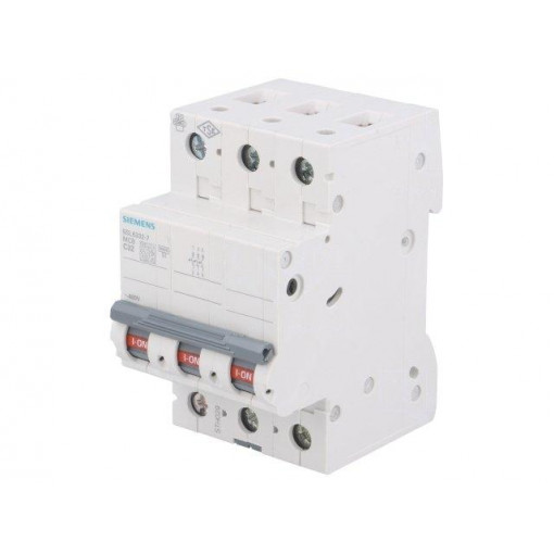 5SL6332-7; Circuit breaker; 400VAC; Inom: 32A; Poles: 3; DIN; Charact: C; 6kA; SIEMENS
