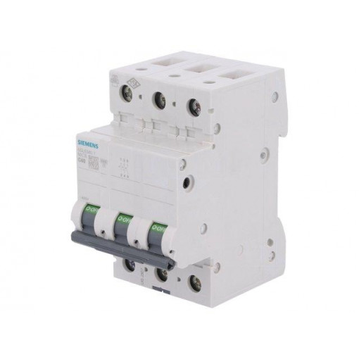 5SL6340-7; Circuit breaker; 400VAC; Inom: 40A; Poles: 3; DIN; Charact: C; 6kA; SIEMENS