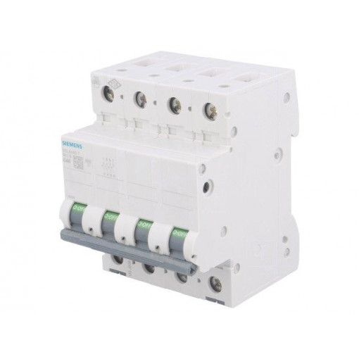 5SL6440-7; Circuit breaker; 400VAC; Inom: 40A; Poles: 4; DIN; Charact: C; 6kA; SIEMENS