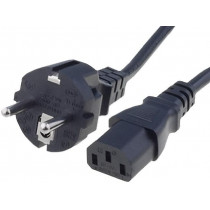 6003.0215; Cable; CEE 7/7 (E/F) plug,IEC C13 female; 2.5m; black; PVC; 10A; SCHURTER