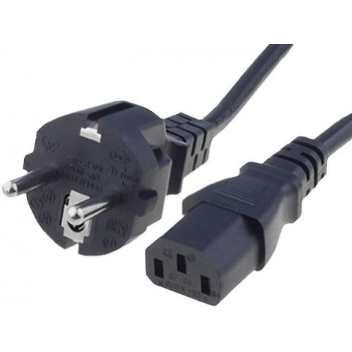 6003.0215; Cable; CEE 7/7 (E/F) plug,IEC C13 female; 2.5m; black; PVC; 10A; SCHURTER