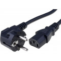 6004.0114; Cable; CEE 7/7 (E/F) plug angled,IEC C13 female; 2m; black; PVC; SCHURTER