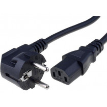 6004.0114; Cable; CEE 7/7 (E/F) plug angled,IEC C13 female; 2m; black; PVC; SCHURTER