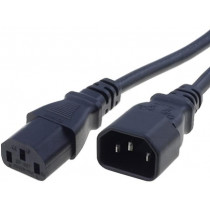 6007.0212; Cable; IEC C13 female,IEC C14 male; 1m; black; PVC; 3x1mm2; 10A; SCHURTER