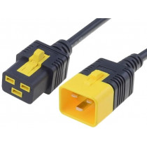 6051.2047; Cable; IEC C19 female,IEC C20 male; 2m; with locking; black; PVC; SCHURTER