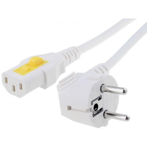 6051.2094; Cable; CEE 7/7 (E/F) plug angled,IEC C13 female; 3m; white; PVC; SCHURTER