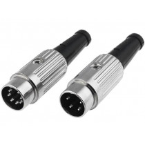 610-0520; Plug; DIN; male; PIN: 5; Layout: 360°; straight; for cable; soldering; DELTRON