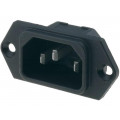 6100.3100; Connector: AC supply; socket; male; 10A; 250VAC; IEC 60320; C14 (E); SCHURTER