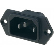 6100.3100; Connector: AC supply; socket; male; 10A; 250VAC; IEC 60320; C14 (E); SCHURTER