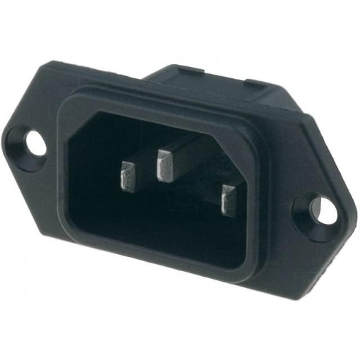 6100.3100; Connector: AC supply; socket; male; 10A; 250VAC; IEC 60320; C14 (E); SCHURTER