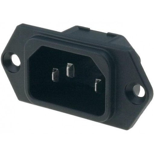 6100.3200; Connector: AC supply; socket; male; 10A; 250VAC; IEC 60320; C14 (E); SCHURTER