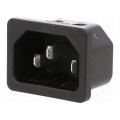 6100.4120; Connector: AC supply; socket; male; 10A; 250VAC; IEC 60320; C14 (E); SCHURTER