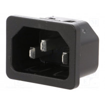 6100.4120; Connector: AC supply; socket; male; 10A; 250VAC; IEC 60320; C14 (E); SCHURTER