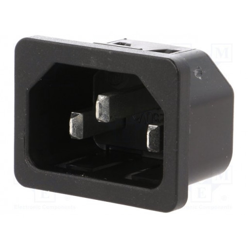 6100.4120; Connector: AC supply; socket; male; 10A; 250VAC; IEC 60320; C14 (E); SCHURTER