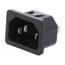 6100.4215; Connector: AC supply; socket; male; 10A; 250VAC; IEC 60320; C14 (E); SCHURTER