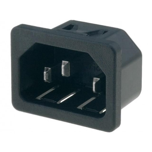 6100.4310; Connector: AC supply; socket; male; 10A; 250VAC; IEC 60320; C14 (E); SCHURTER
