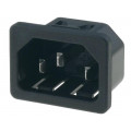 6100.4320; Connector: AC supply; socket; male; 10A; 250VAC; IEC 60320; C14 (E); SCHURTER