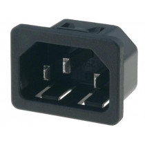 6100.4320; Connector: AC supply; socket; male; 10A; 250VAC; IEC 60320; C14 (E); SCHURTER