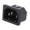 6100.4330; Connector: AC supply; socket; male; 10A; 250VAC; IEC 60320; C14 (E); SCHURTER