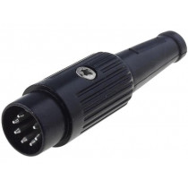 611-0700; Plug; DIN; male; PIN: 7; Layout: 270°; straight; for cable; soldering; DELTRON