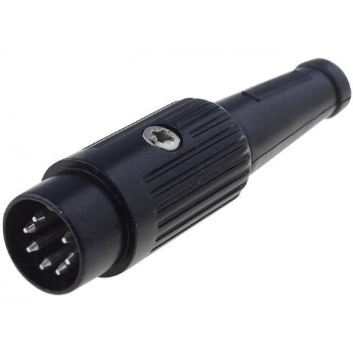 611-0700; Plug; DIN; male; PIN: 7; Layout: 270°; straight; for cable; soldering; DELTRON