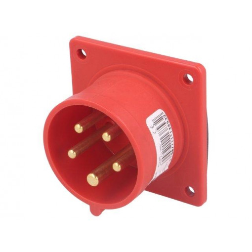 615-6F7; Connector: AC supply 3-phase; socket; male; 16A; 400VAC; IEC 60309; PCE