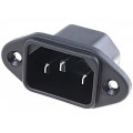 6162.0045; Connector: AC supply; socket; male; 10A; 250VAC; IEC 60320; C14 (E); SCHURTER