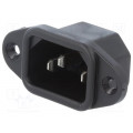 6162.0046; Connector: AC supply; socket; male; 10A; 250VAC; IEC 60320; C14 (E); SCHURTER