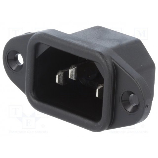 6162.0046; Connector: AC supply; socket; male; 10A; 250VAC; IEC 60320; C14 (E); SCHURTER
