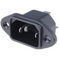 6162.0057; Connector: AC supply; socket; male; 10A; 250VAC; IEC 60320; C14 (E); SCHURTER