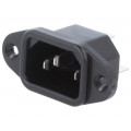 6162.0058; Connector: AC supply; socket; male; 10A; 250VAC; IEC 60320; C14 (E); SCHURTER