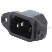 6162.0058; Connector: AC supply; socket; male; 10A; 250VAC; IEC 60320; C14 (E); SCHURTER
