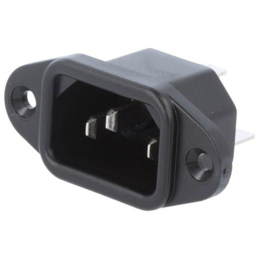 6162.0058; Connector: AC supply; socket; male; 10A; 250VAC; IEC 60320; C14 (E); SCHURTER