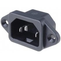 6162.0157; Connector: AC supply; socket; male; 10A; 250VAC; IEC 60320; SCHURTER