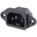6162.0158; Connector: AC supply; socket; male; 10A; 250VAC; IEC 60320; SCHURTER