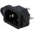 6162.0159; Connector: AC supply; socket; male; 10A; 250VAC; IEC 60320; SCHURTER