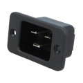 6163.0004; Connector: AC supply; socket; male; 16A; 250VAC; IEC 60320; C20 (I); SCHURTER