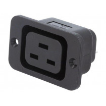 6183.0002; Connector: AC supply; socket; female; 10A; 250VAC; IEC 60320; 45mm; SCHURTER