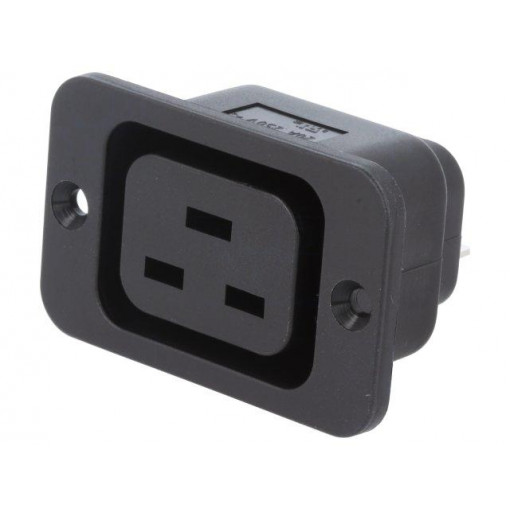 6183.0002; Connector: AC supply; socket; female; 10A; 250VAC; IEC 60320; 45mm; SCHURTER