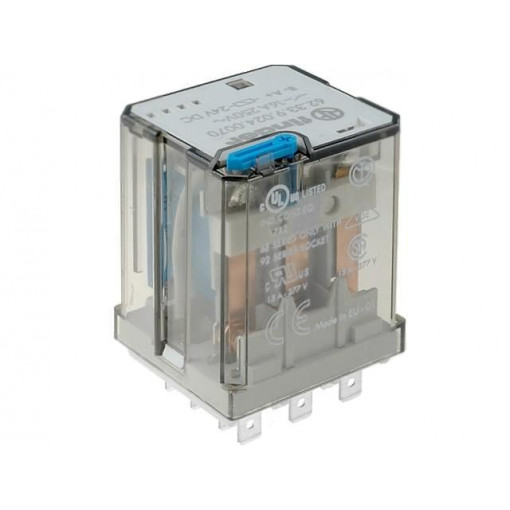 62.33.9.024.4040; Relay: electromagnetic; 3PDT; 24VDC; 16A/250VAC; 16A/30VDC; 445Ω; FINDER