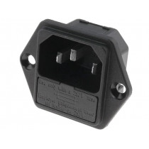 6200.2200; Connector: AC supply; socket; male; 10A; 250VAC; IEC 60320; SCHURTER