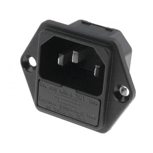 6200.2200; Connector: AC supply; socket; male; 10A; 250VAC; IEC 60320; SCHURTER
