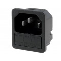 6200.4115; Connector: AC supply; socket; male; 10A; 250VAC; IEC 60320; SCHURTER