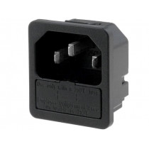 6200.4115; Connector: AC supply; socket; male; 10A; 250VAC; IEC 60320; SCHURTER