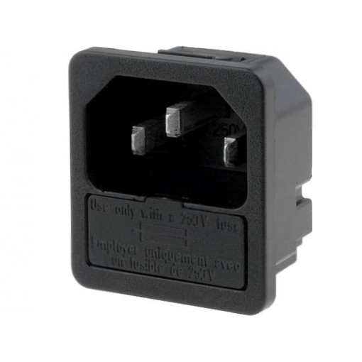 6200.4125; Connector: AC supply; socket; male; 10A; 250VAC; IEC 60320; SCHURTER