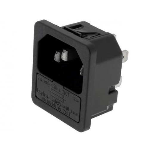 6200.4215; Connector: AC supply; socket; male; 10A; 250VAC; IEC 60320; SCHURTER