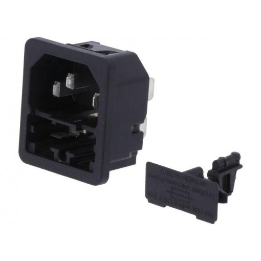 6200.4310; Connector: AC supply; socket; male; 10A; 250VAC; IEC 60320; max.1mm; SCHURTER