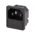 6200.4320; Connector: AC supply; socket; male; 10A; 250VAC; IEC 60320; max.2mm; SCHURTER