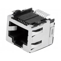 6339160-1; Socket; RJ45; PIN: 8; Cat: 5; shielded; gold-plated; Layout: 8p8c; SMT; TE Connectivity